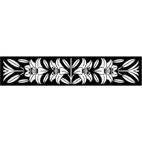 Elegant Art Nouveau Lily Border on White Background vector