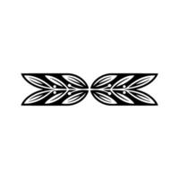 Minimalist Leaf Motif Border in Black on White vector