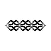 Abstract Black Braided Ornament on White Background, Minimalist vector