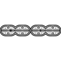 Black and White Minimalist Decorative Border with Repeating Elements vector