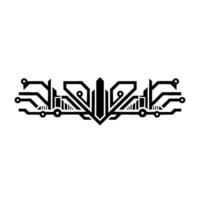 Tech Ornament Abstract Circuit Board on White vector