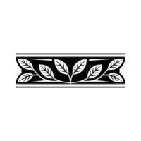 Elegant Botanical Border Element Black White vector