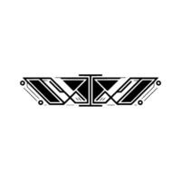 Geometric Abstract Ornament, Black White Minimal vector