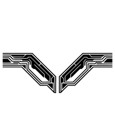 Futuristic Circuitry with Geometric Minimalist Style