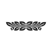 Minimalist Leaf Motif Border, Black and White, Element vector