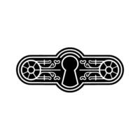 Ornate Black Keyhole , Abstract Emblem vector