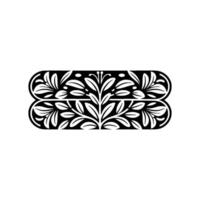Elegant Floral Frame Element in Black White, Decorative vector