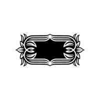 Elegant Floral Frame Black Silhouette on White Background vector