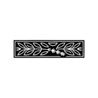 Black and White Leaf Border Element, Elegant Minimalist vector