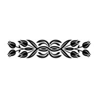 Elegant Tulip Border in Black on White vector