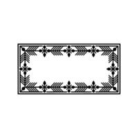Ornate Black Rectangular Frame on White Background Decorative Border vector