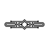 Modern Black White Ornament Geometric Circuit vector
