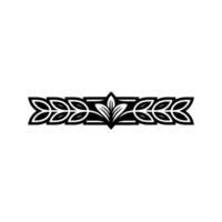 Elegant Black Leaf Border Element on White, Decorative, Minimalist vector