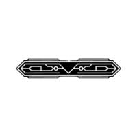 Geometric Black and White Element with Art Deco Lines on Light Background vector