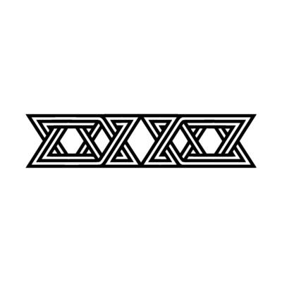 Intertwined Geometric Border Monochrome Element