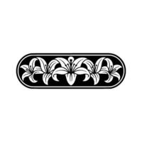 Elegant Lily Border in Black and White vector
