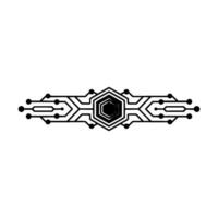 Techy Abstract with Hexagon Core Circuitry vector