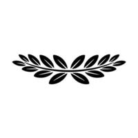 Minimalist Black Laurel Wreath, Symbolic Decorative Element vector