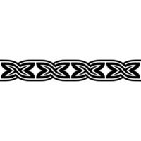 Intricate Black Celtic Knot Border on White Background vector
