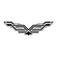 Abstract Tech Wings Emblem Modern Geometric Circuit vector