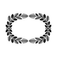 Minimalist Christmas Wreath Frame Holly Pine on White vector
