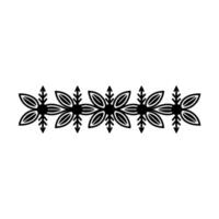 Floral Border Illustration with Black Outlines and Red Dots vector