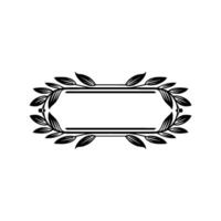 Minimalist Foliage Frame , Black White Border for Text vector