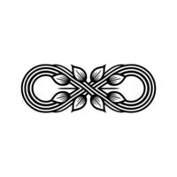 Elegant Floral Infinity Symbol in Black and White vector