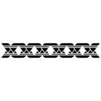 Abstract Tribal Border , Black Geometric Pattern on White vector