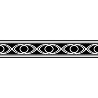 Black and White Geometric Border with Eye Motif, Decorative Element vector