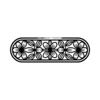 Minimalist Floral Pattern in Oval Frame Modern Element vector