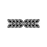 Abstract Leaf Motif Border in Black and White vector