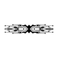 Tech Circuit Board Element on White, Minimalist Cyberpunk Aesthetic vector