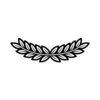 Minimalist Laurel Wreath Black and White Element vector