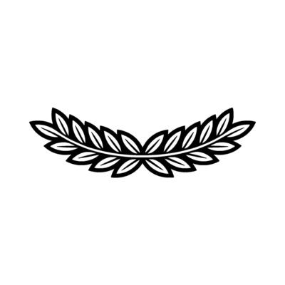 Minimalist Laurel Wreath Black and White Element