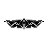 Modern Tech Geometric Circuitry in Black White vector