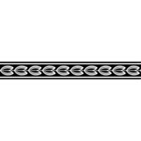 Minimalist Floral Border in Black and White, Horizontal Placement vector