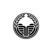 Elegant Circular with Laurel Wreath and Modern Emblem vector