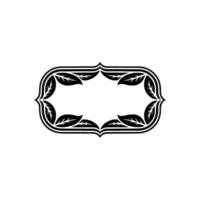 Elegant Botanical Frame Minimalist Black and White vector