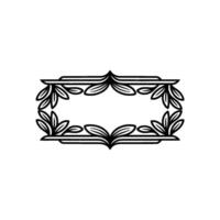 Elegant Black Leaf Frame on Light Background vector