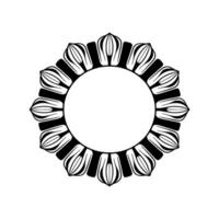 Floral Mandala Frame, Elegant Black and White , Empty Center vector