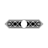 Geometric Art Deco Element, Symmetrical Pattern, Minimalist Black and White vector