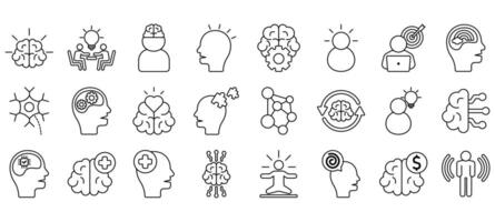 set of brain icons vector