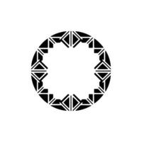 Minimalist Geometric Circle Ornament in Black, Clean vector
