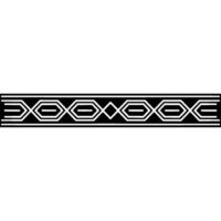 Geometric Border Pattern Black and White, Minimalist vector