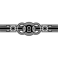 Art Deco Lock Gear Motif on Gradient Background Illustration vector