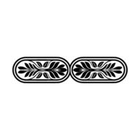Elegant Black Floral Border, Ornate Element, Repeating Pattern vector