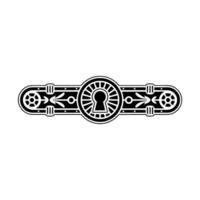 Elegant Black White Keyhole Ornament, Minimalist , vector