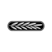 Minimalist Olive Branch in Black and White, Decorative Element vector