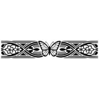 Elegant Black and White Butterfly Border vector